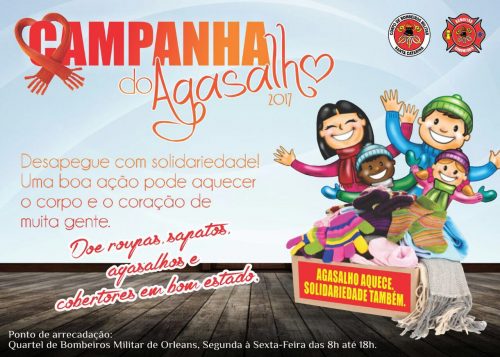 Corpo de Bombeiros de Orleans lança Campanha do Agasalho 2017