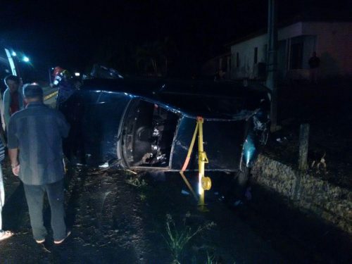 Saída de pista seguida de capotamento Braço do Norte